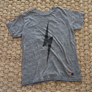 Aviator Nation Gray T-Shirt kids lightening bolt